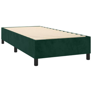 Κρεβάτι Boxspring με Στρώμα Σκούρο Πράσινο 100x200εκ. Βελούδινο - Pakobazaar