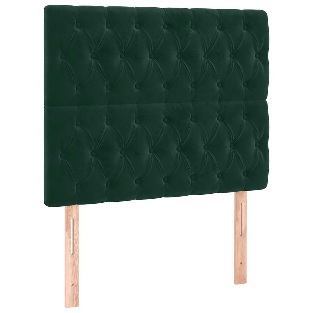 Κρεβάτι Boxspring με Στρώμα Σκούρο Πράσινο 100x200εκ. Βελούδινο - Pakobazaar