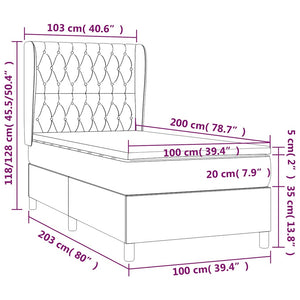 Κρεβάτι Boxspring με Στρώμα Σκούρο Πράσινο 100x200εκ. Βελούδινο - Pakobazaar