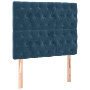 Κρεβάτι Boxspring με Στρώμα Σκούρο Μπλε 100x200 εκ. Βελούδινο