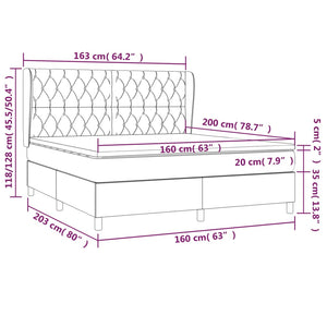 Κρεβάτι Boxspring με Στρώμα Ροζ 160x200 εκ. Βελούδινο
