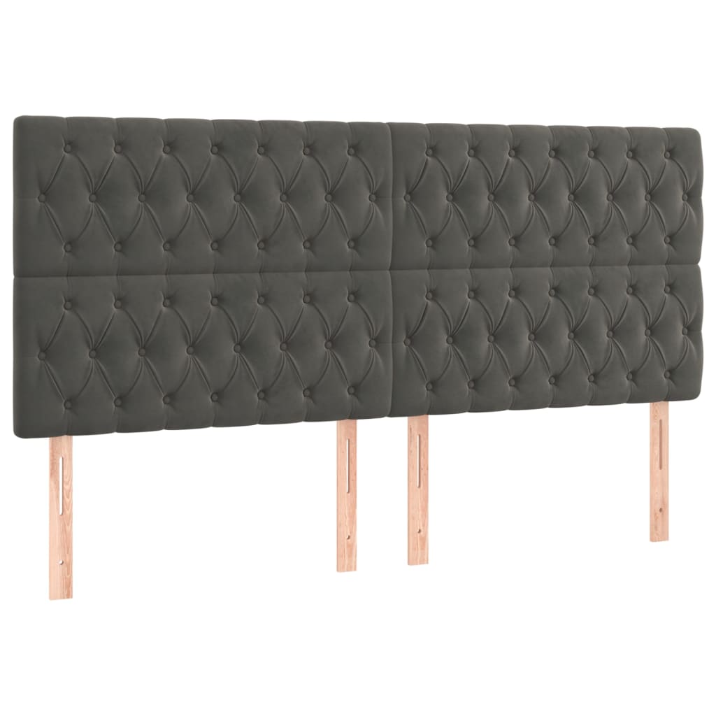 Κρεβάτι Boxspring με Στρώμα Σκούρο Γκρι 180x200 εκ. Βελούδινο