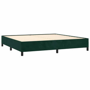 Κρεβάτι Boxspring με Στρώμα Σκούρο Πράσινο 200x200εκ. Βελούδινο