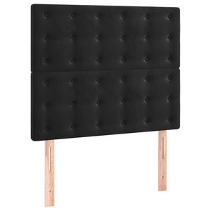 Κρεβάτι Boxspring με Στρώμα Μαύρο 90x190 εκ. Βελούδινο