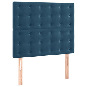 Κρεβάτι Boxspring με Στρώμα Σκούρο Μπλε 90x200 εκ. Βελούδινο