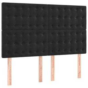 Κρεβάτι Boxspring με Στρώμα Μαύρο 140x190 εκ. Βελούδινο
