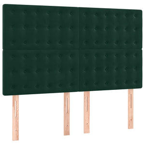 Κρεβάτι Boxspring με Στρώμα Σκούρο Πράσινο 140x200εκ. Βελούδινο - Pakobazaar