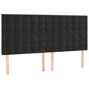 Κρεβάτι Boxspring με Στρώμα Μαύρο 180x200 εκ. Βελούδινο