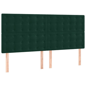 Κρεβάτι Boxspring με Στρώμα Σκούρο Πράσινο 180x200εκ. Βελούδινο