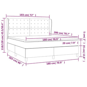 Κρεβάτι Boxspring με Στρώμα Σκούρο Πράσινο 180x200εκ. Βελούδινο