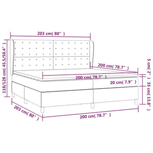 Κρεβάτι Boxspring με Στρώμα Σκούρο Γκρι 200x200 εκ. Βελούδινο - Pakobazaar