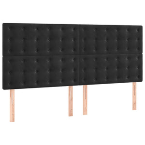 Κρεβάτι Boxspring με Στρώμα Μαύρο 200x200 εκ. Βελούδινο