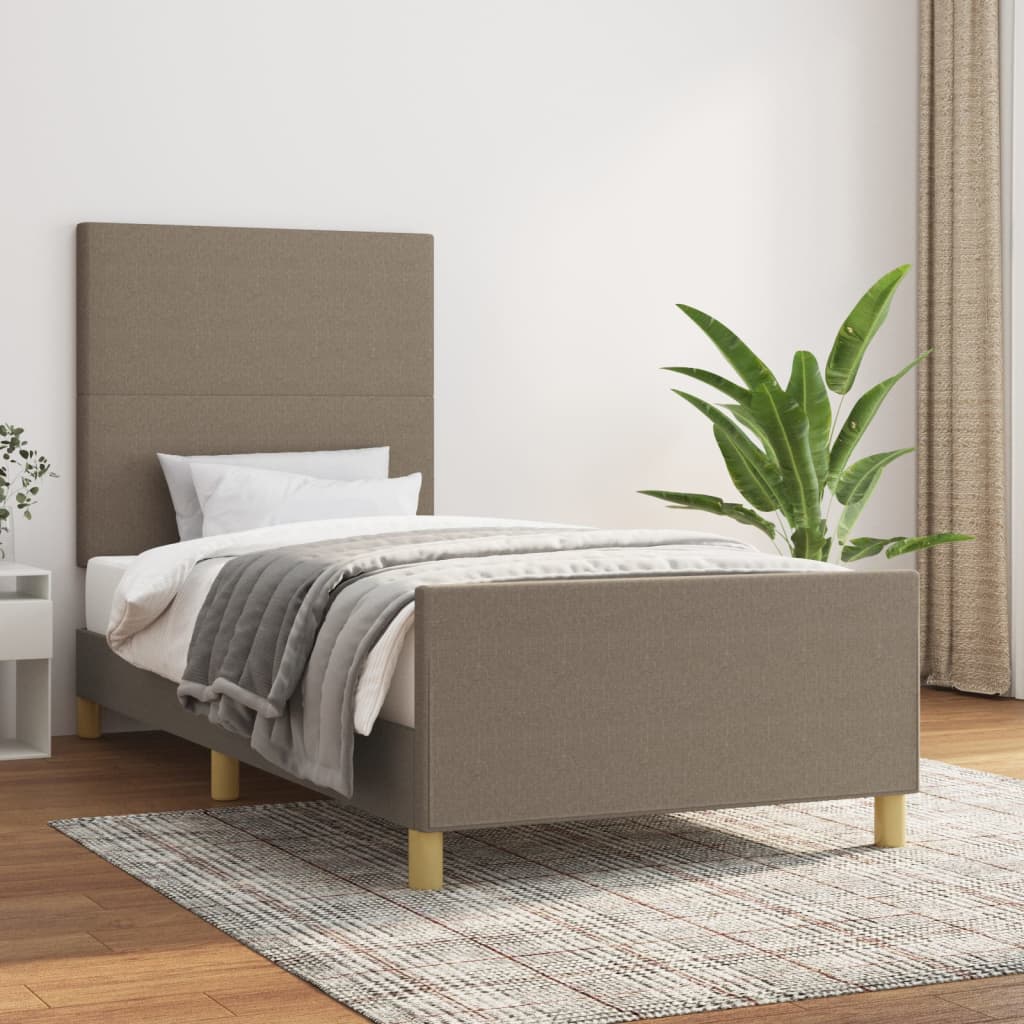 Σκελετός Κρεβατιού Χωρίς Στρώμα Taupe 80x200 εκ. Υφασμάτινο