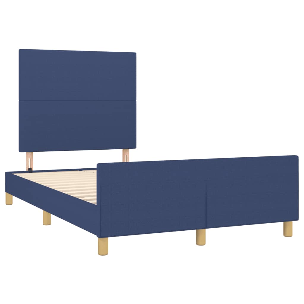 Πλαίσιο κρεβατιού χωρίς στρώμα μπλε 120x200cm ύφασμα