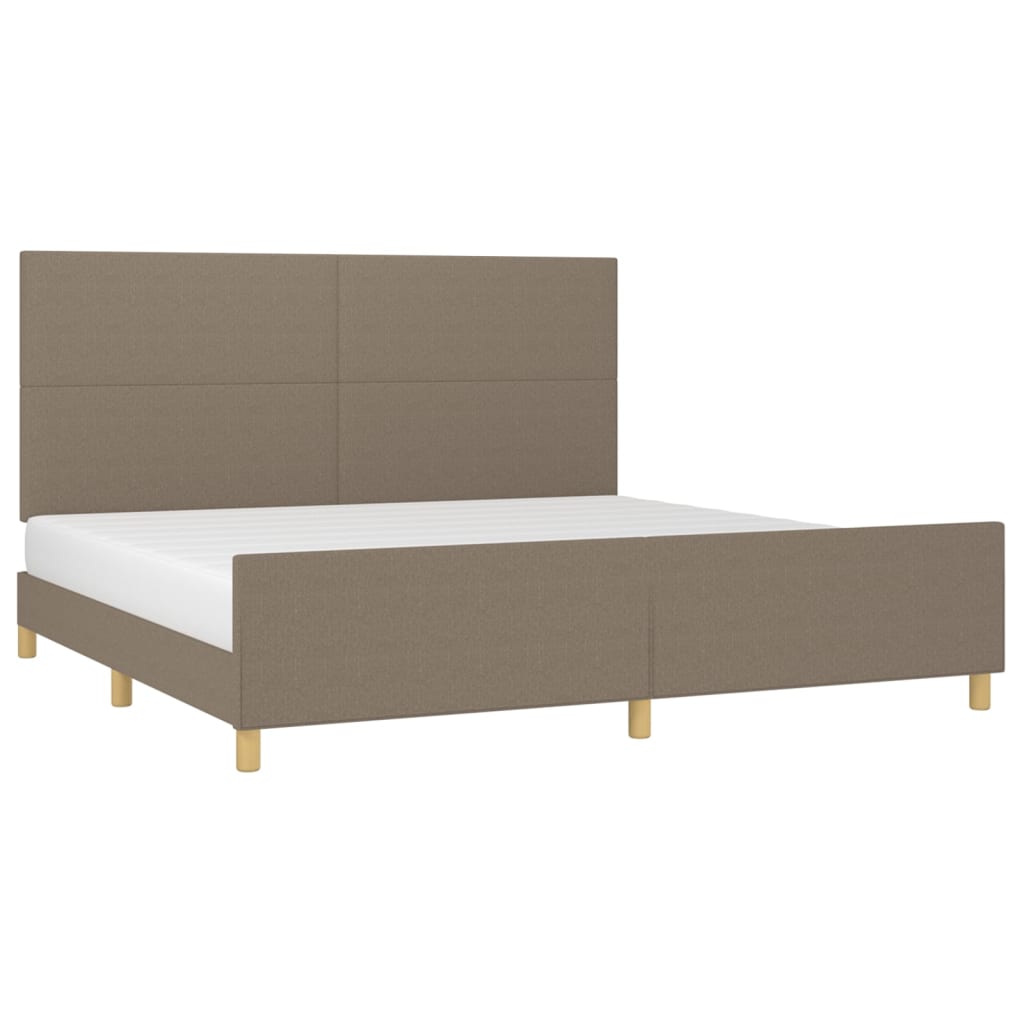 Σκελετός Κρεβατιού Χωρίς Στρώμα Taupe 200x200 εκ.Υφασμάτινο