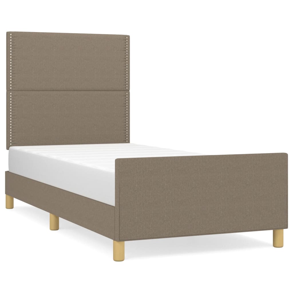Σκελετός Κρεβατιού Χωρίς Στρώμα Taupe 80x200 εκ. Υφασμάτινο