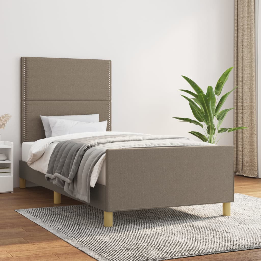 Σκελετός Κρεβατιού Χωρίς Στρώμα Taupe 80x200 εκ. Υφασμάτινο