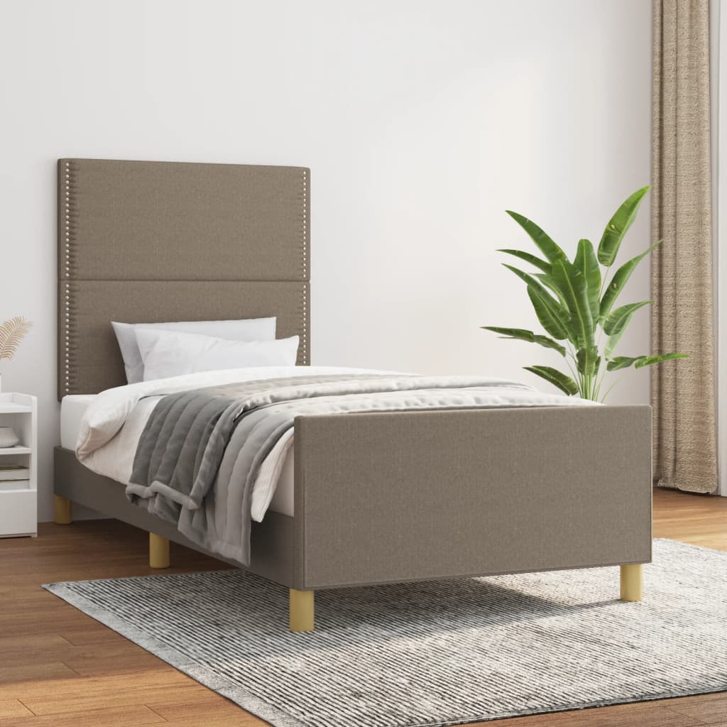 Σκελετός Κρεβατιού Χωρίς Στρώμα Taupe 90x190 εκ. Υφασμάτινο