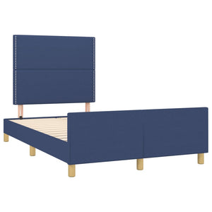 Πλαίσιο κρεβατιού χωρίς στρώμα μπλε 120x200cm ύφασμα