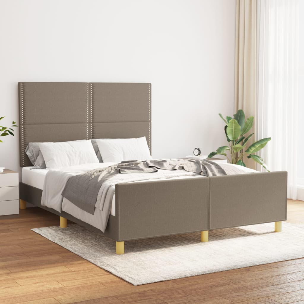 Σκελετός Κρεβατιού Χωρίς Στρώμα Taupe 140x190 εκ. Υφασμάτινο