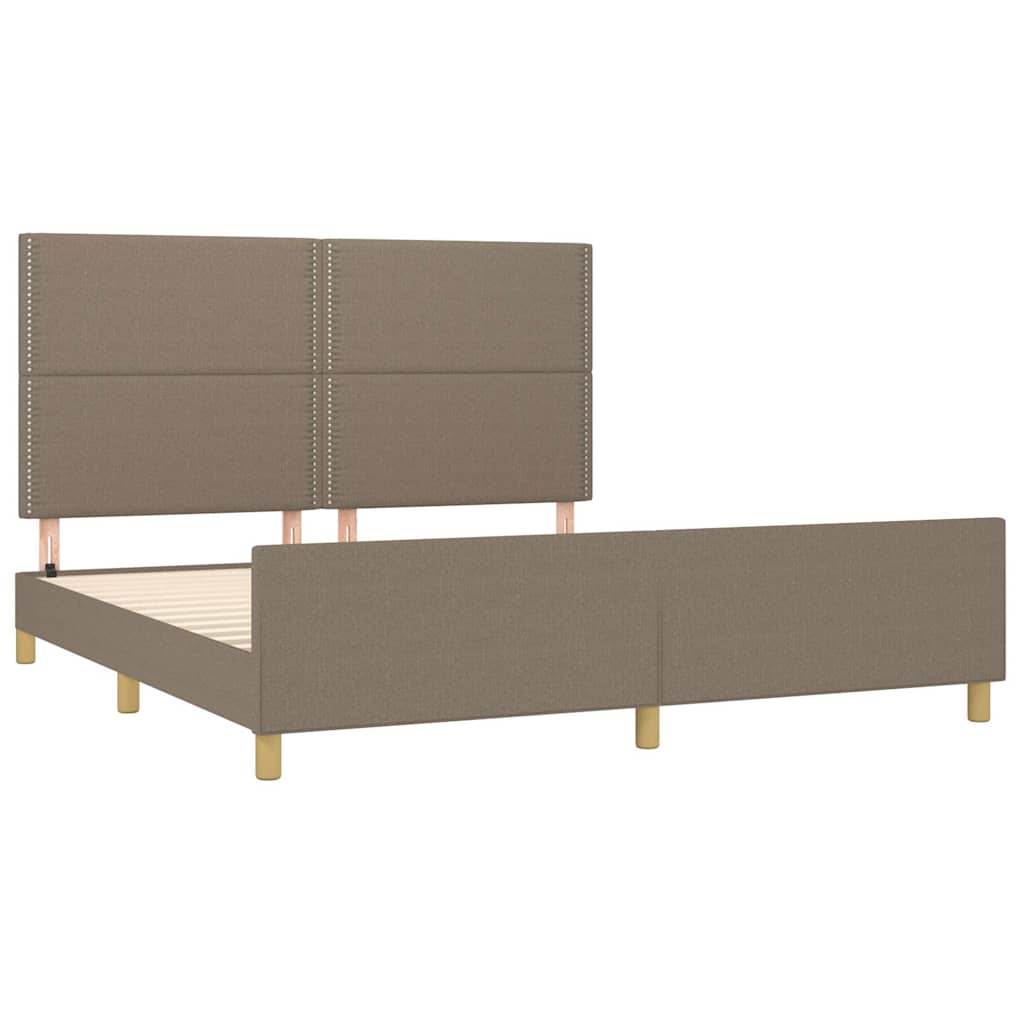 Σκελετός Κρεβατιού Χωρίς Στρώμα Taupe 160x200 εκ. Υφασμάτινο