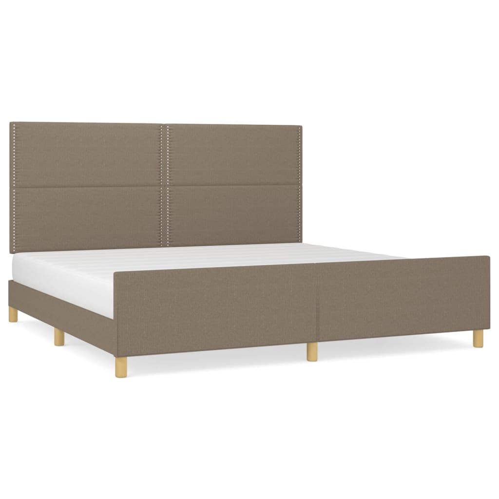 Σκελετός Κρεβατιού Χωρίς Στρώμα Taupe 200x200 εκ.Υφασμάτινο
