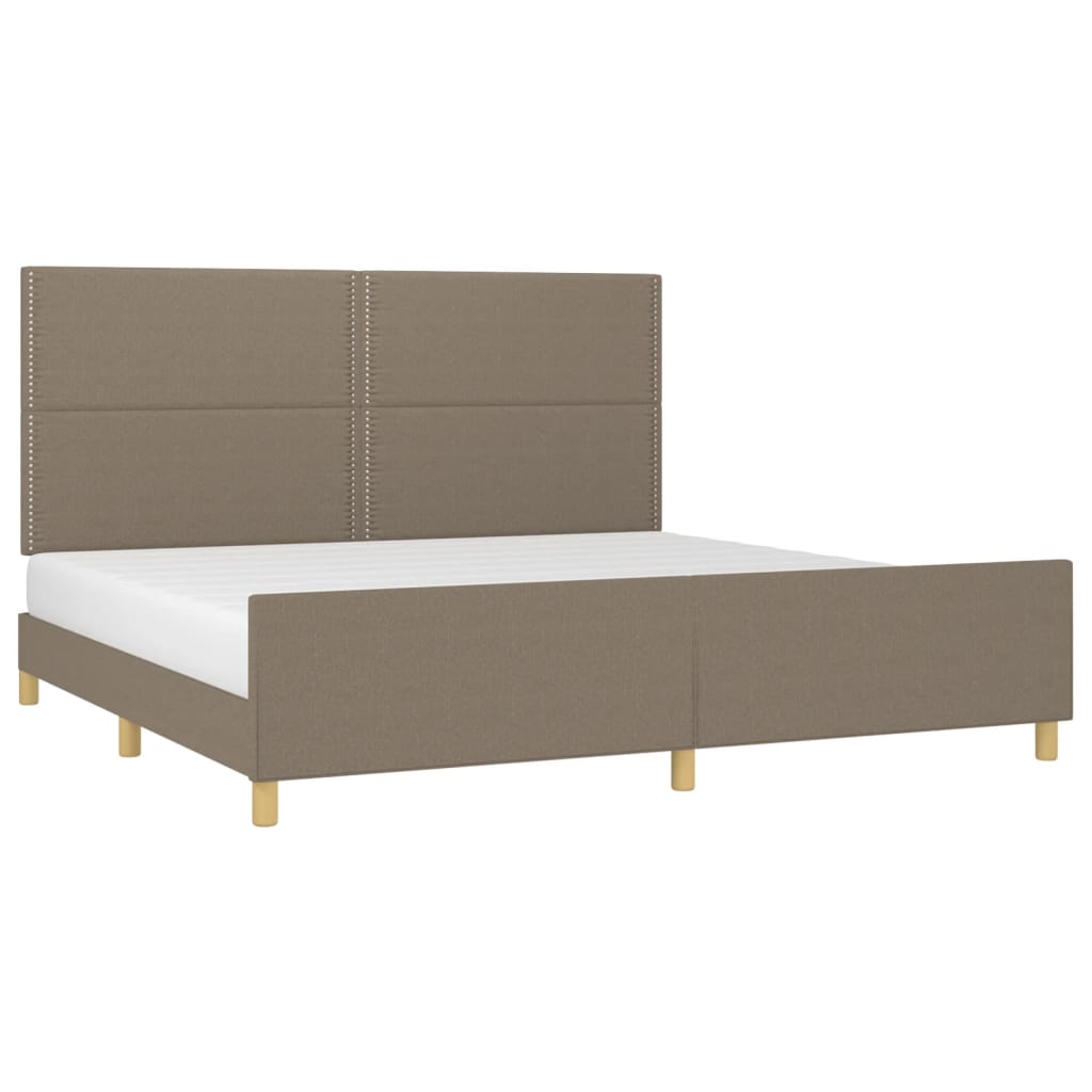 Σκελετός Κρεβατιού Χωρίς Στρώμα Taupe 200x200 εκ.Υφασμάτινο