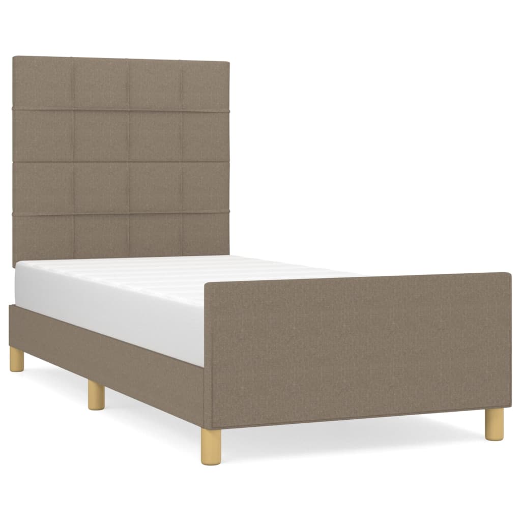 Σκελετός Κρεβατιού Χωρίς Στρώμα Taupe 100 x 200 εκ. Υφασμάτινο - Pakobazaar