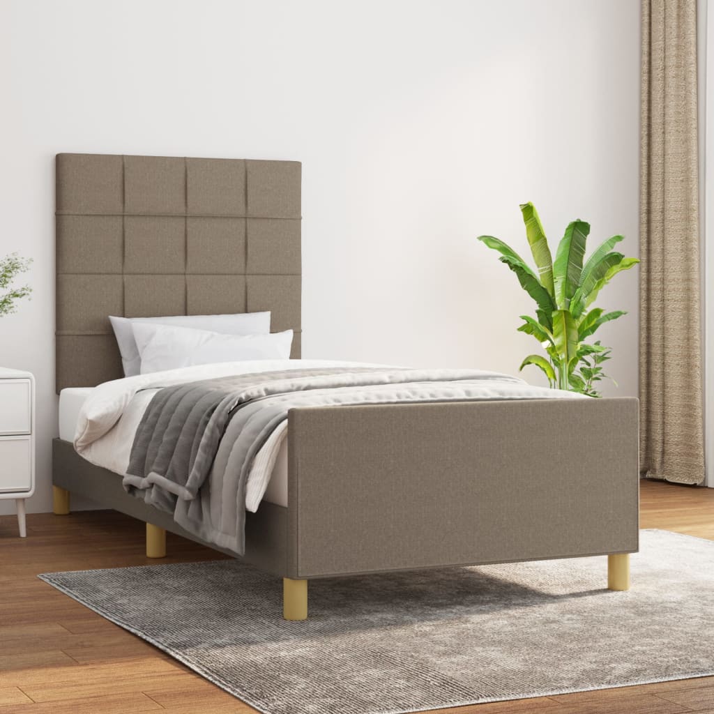 Σκελετός Κρεβατιού Χωρίς Στρώμα Taupe 100 x 200 εκ. Υφασμάτινο - Pakobazaar