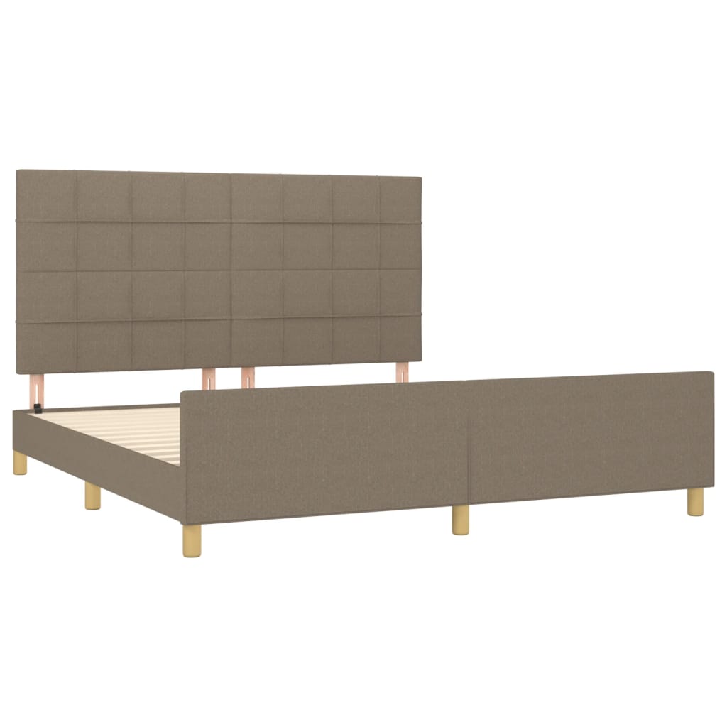 Σκελετός Κρεβατιού Χωρίς Στρώμα Taupe 160x200 εκ. Υφασμάτινο