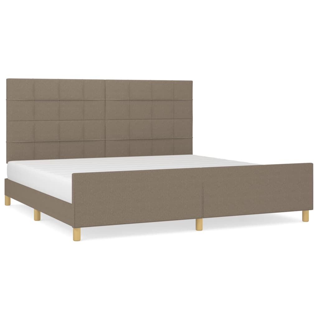 Σκελετός Κρεβατιού Χωρίς Στρώμα Taupe 200x200 εκ.Υφασμάτινο