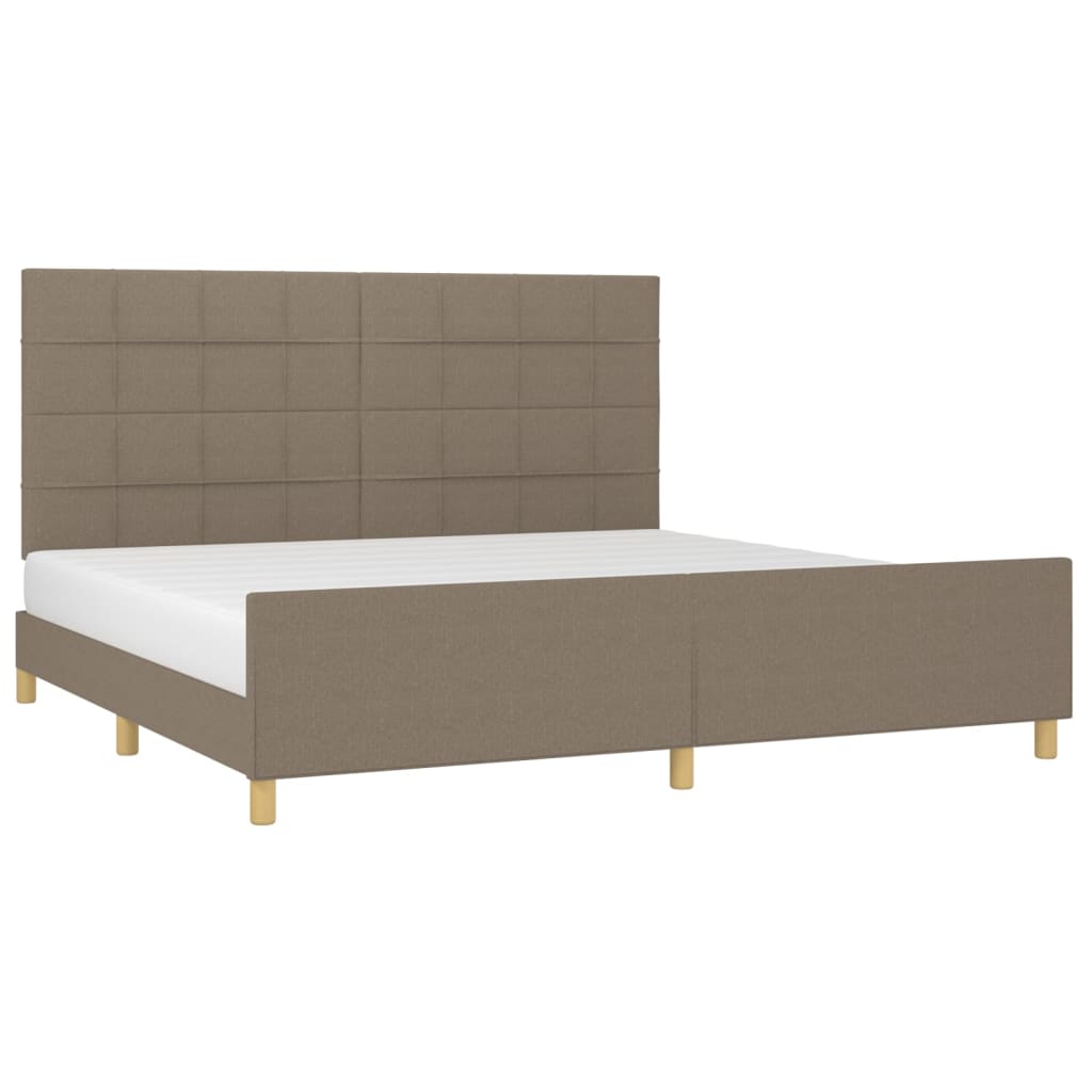 Σκελετός Κρεβατιού Χωρίς Στρώμα Taupe 200x200 εκ.Υφασμάτινο