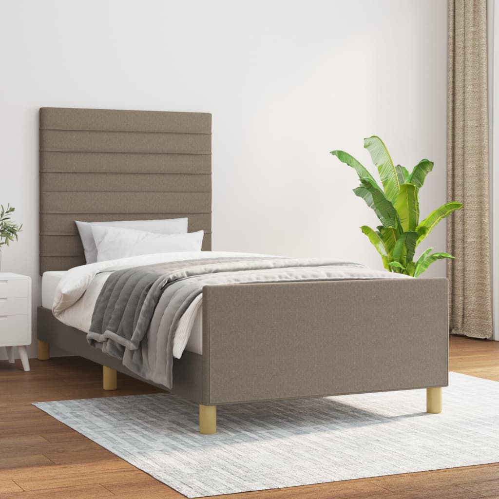 Σκελετός Κρεβατιού Χωρίς Στρώμα Taupe 80x200 εκ. Υφασμάτινο