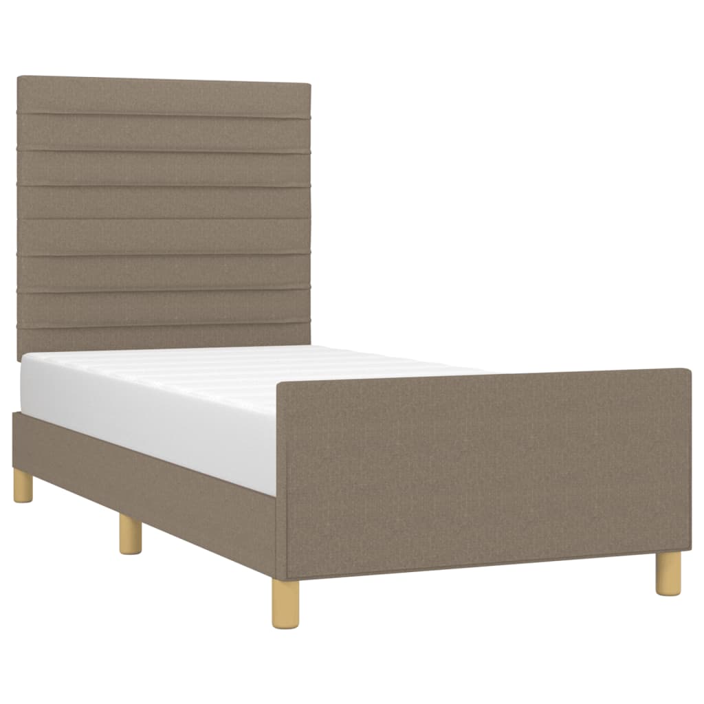 Σκελετός Κρεβατιού Χωρίς Στρώμα Taupe 90x190 εκ. Υφασμάτινο