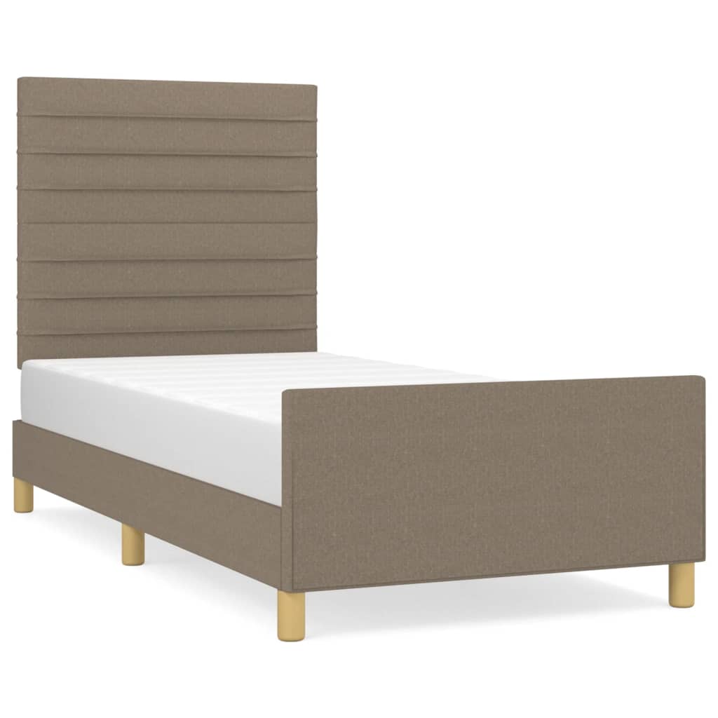 Σκελετός Κρεβατιού Χωρίς Στρώμα Taupe 100 x 200 εκ. Υφασμάτινο - Pakobazaar