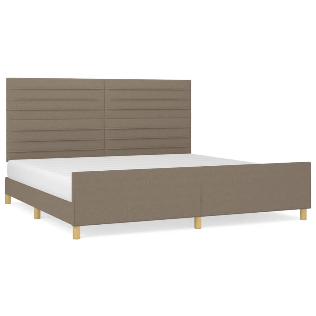 Σκελετός Κρεβατιού Χωρίς Στρώμα Taupe 200x200 εκ.Υφασμάτινο - Pakobazaar