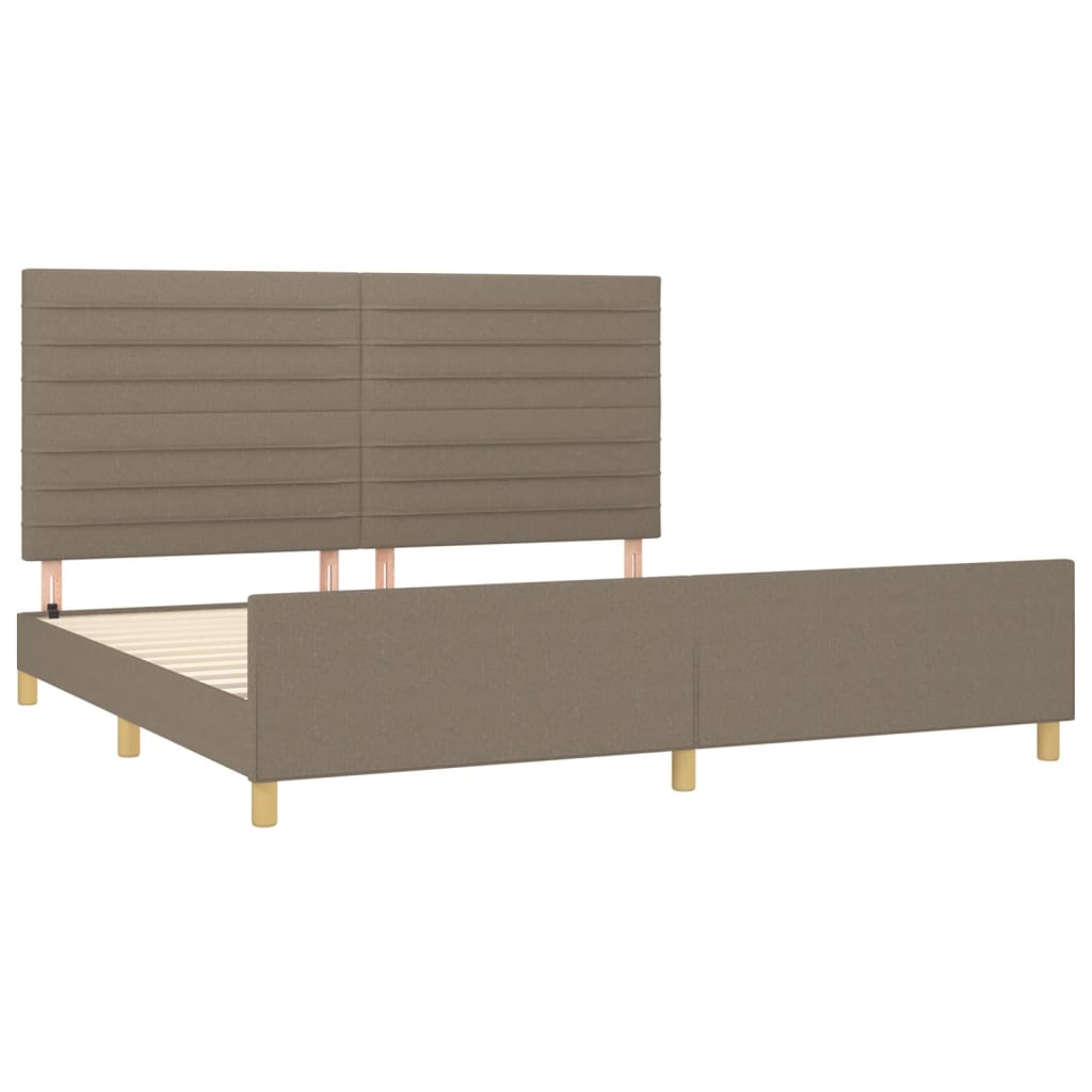 Σκελετός Κρεβατιού Χωρίς Στρώμα Taupe 200x200 εκ.Υφασμάτινο - Pakobazaar