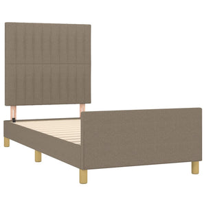 Σκελετός Κρεβατιού Χωρίς Στρώμα Taupe 90x190 εκ. Υφασμάτινο