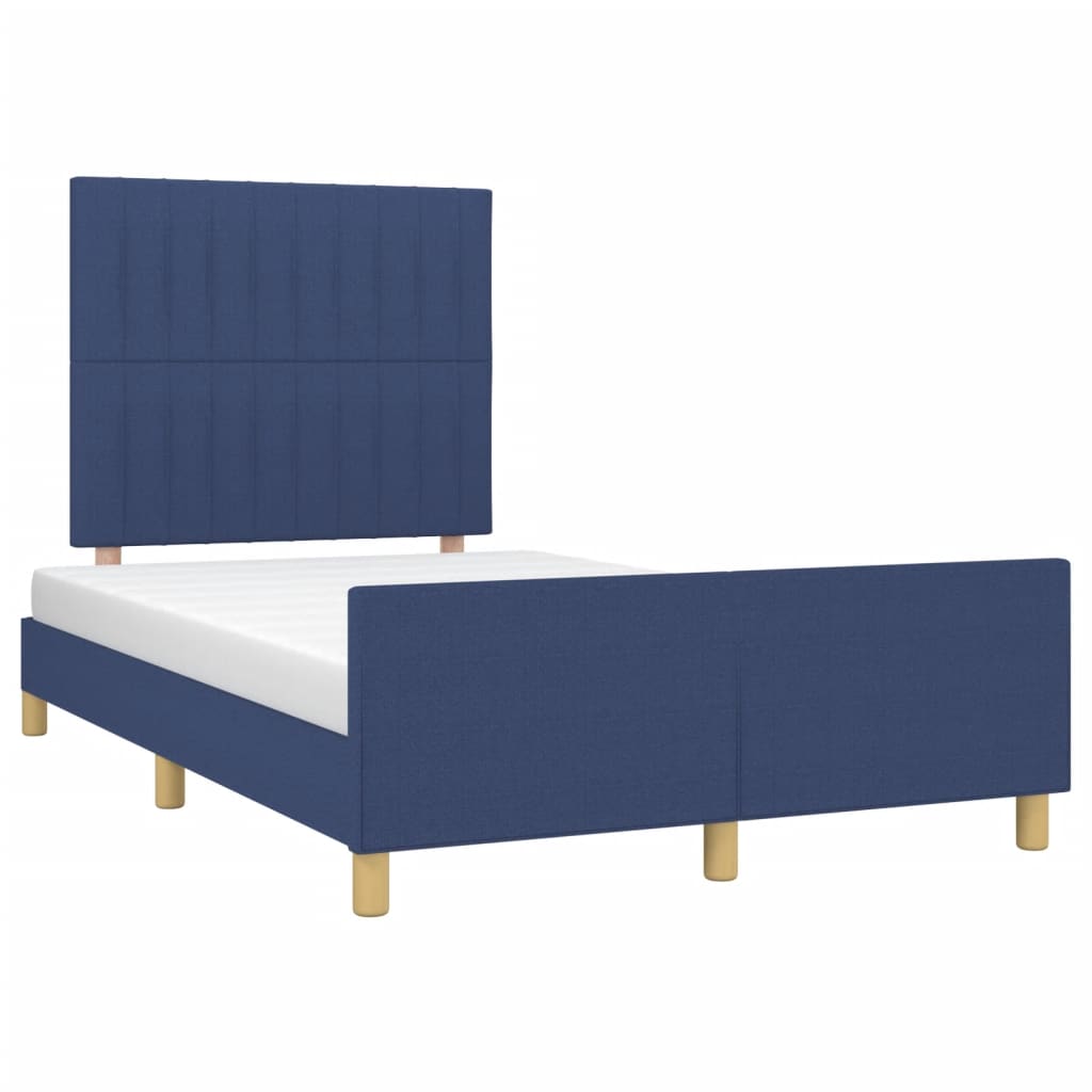 Πλαίσιο κρεβατιού χωρίς στρώμα μπλε 120x200cm ύφασμα
