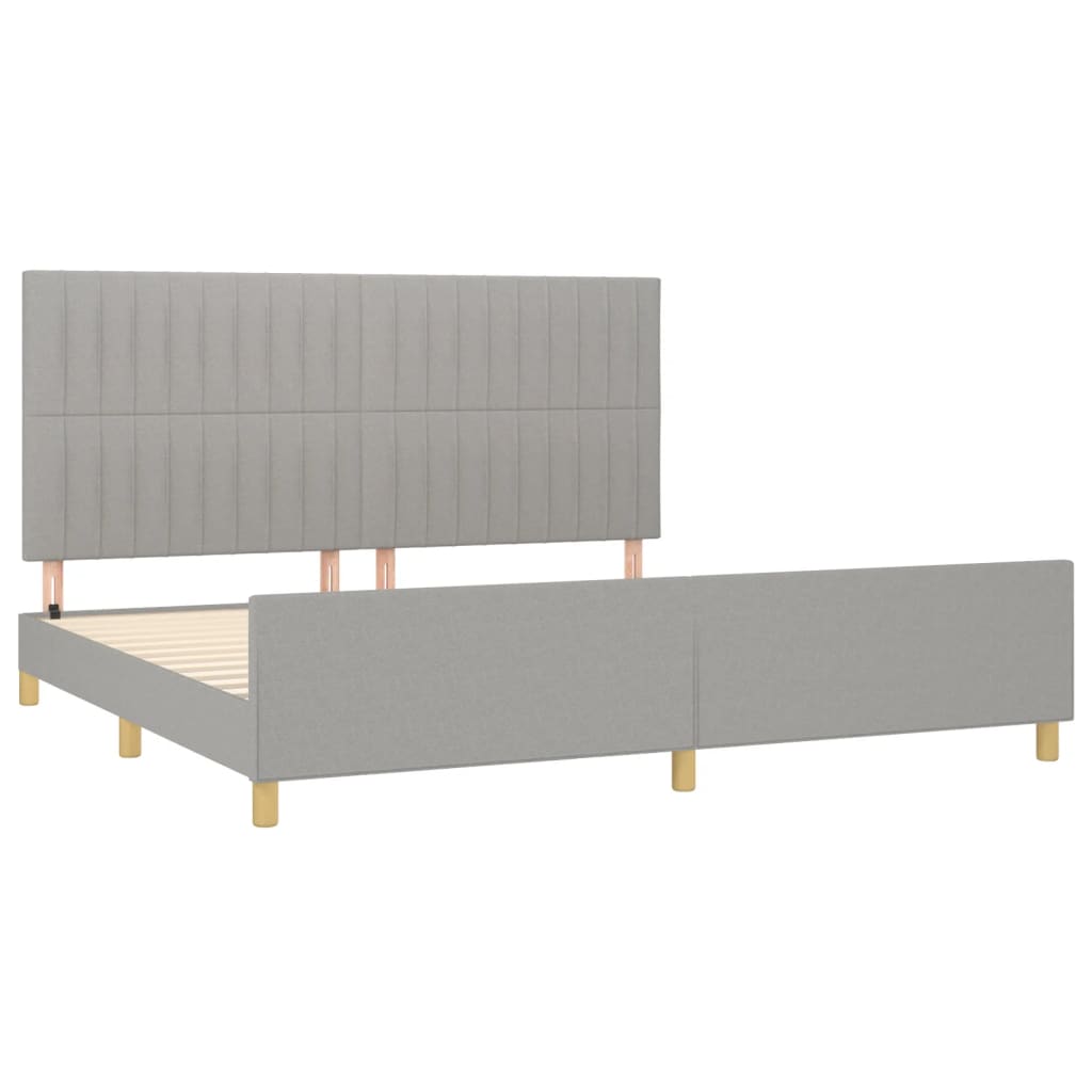 Σκελετός Κρεβατιού Χωρίς Στρώμα Αν. Γκρι 200x200 εκ.Υφασμάτινο