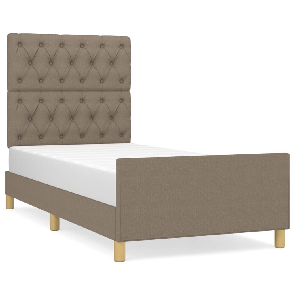 Σκελετός Κρεβατιού Χωρίς Στρώμα Taupe 80x200 εκ. Υφασμάτινο