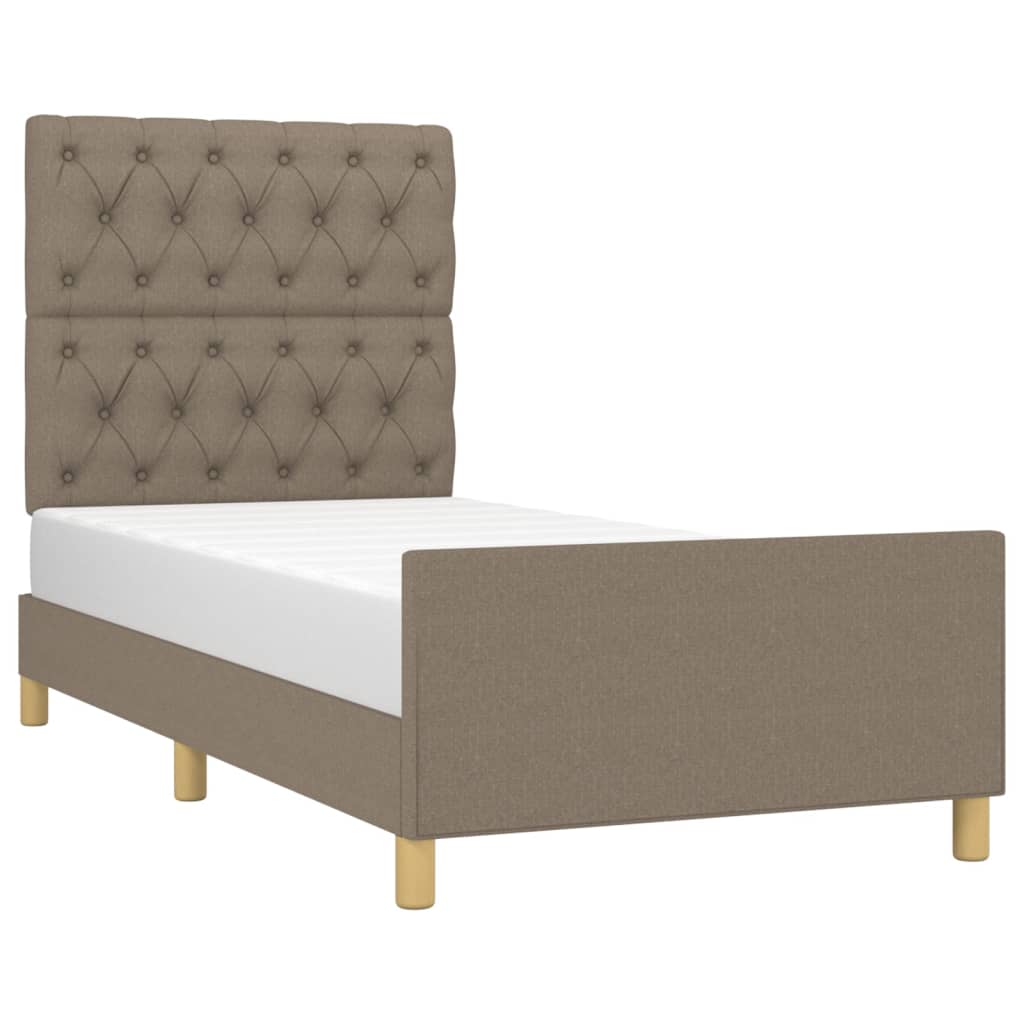Σκελετός Κρεβατιού Χωρίς Στρώμα Taupe 80x200 εκ. Υφασμάτινο