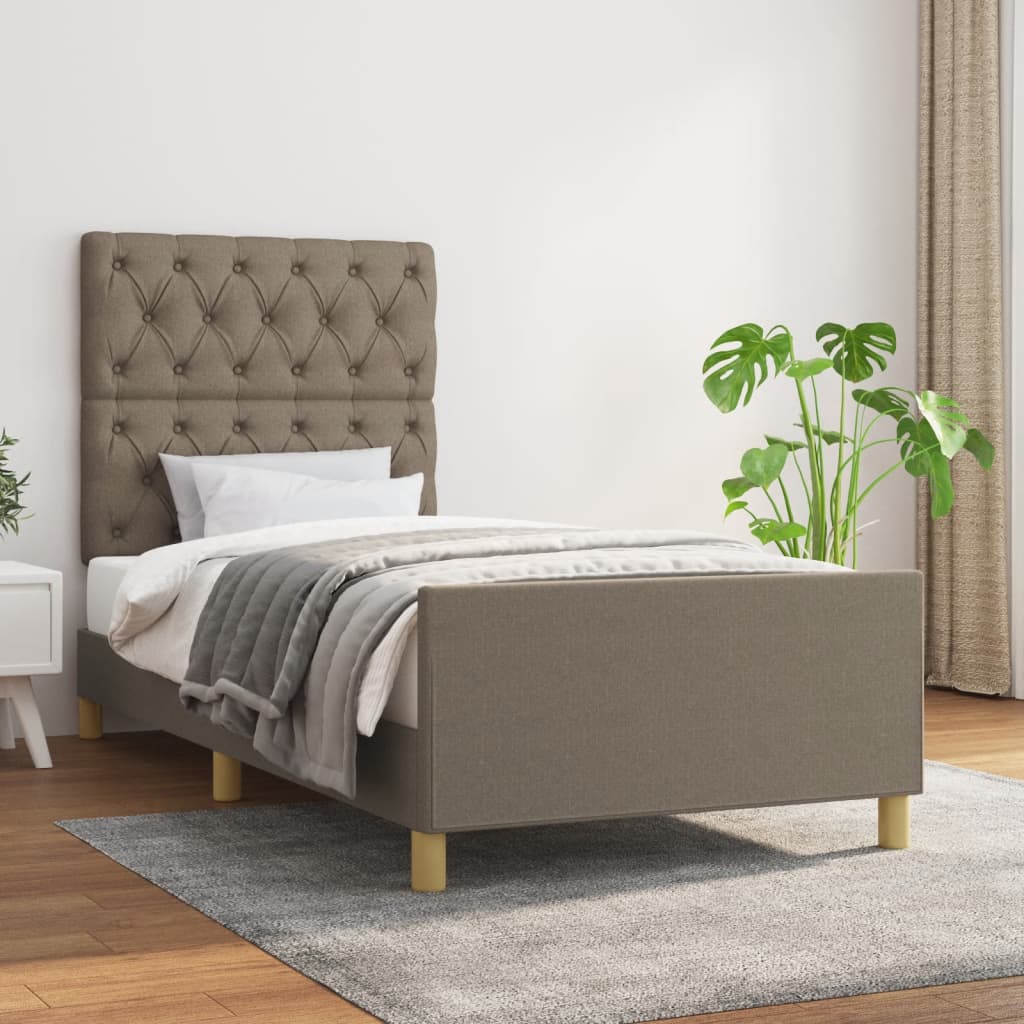 Σκελετός Κρεβατιού Χωρίς Στρώμα Taupe 80x200 εκ. Υφασμάτινο