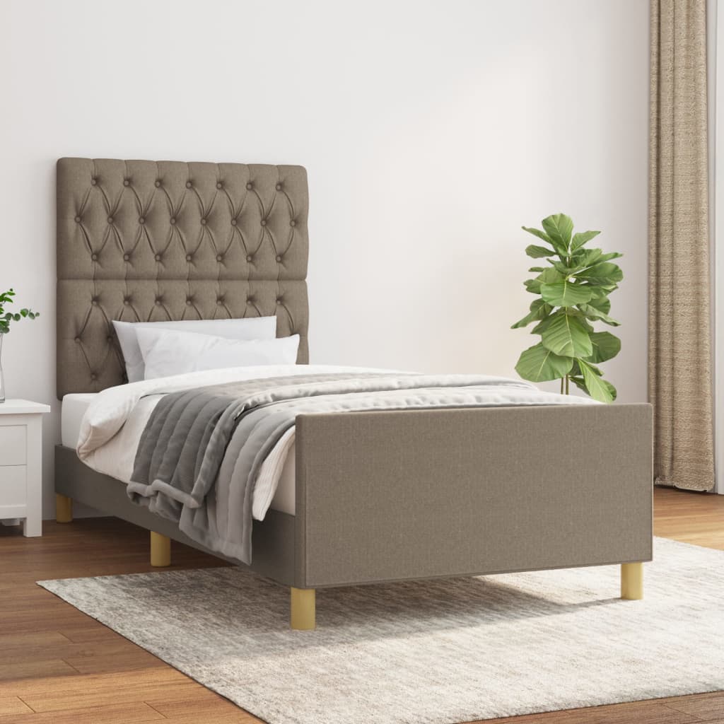 Σκελετός Κρεβατιού Χωρίς Στρώμα Taupe 90x190 εκ. Υφασμάτινο