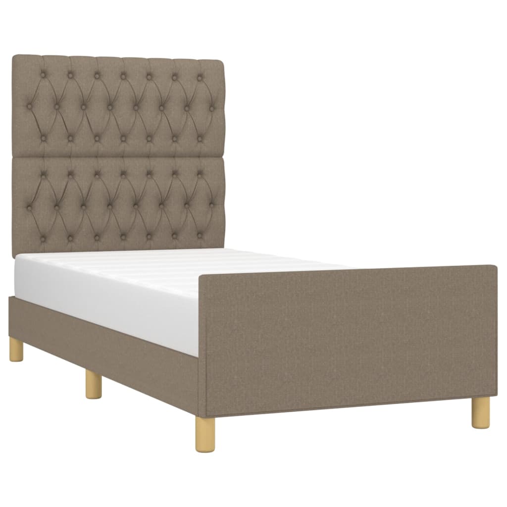 Σκελετός Κρεβατιού Χωρίς Στρώμα Taupe 90x200 εκ. Υφασμάτινο