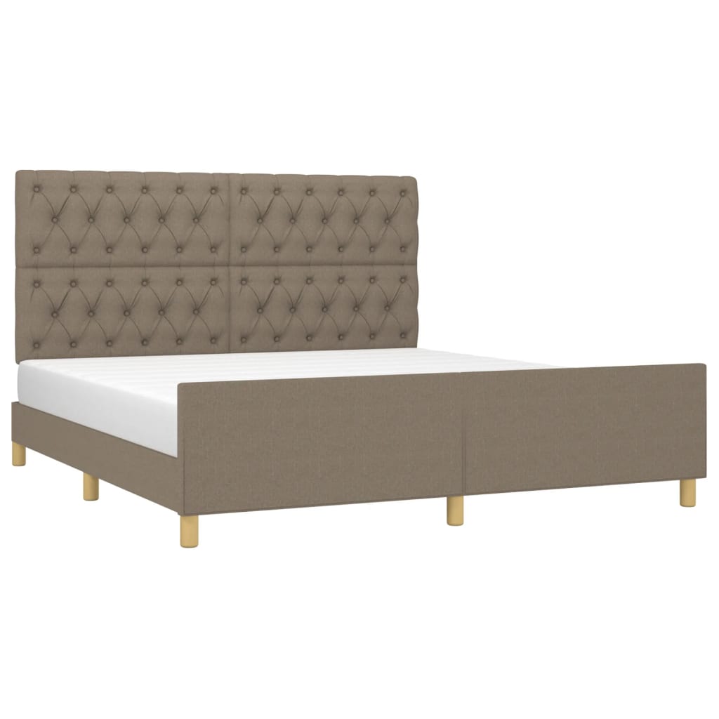 Σκελετός Κρεβατιού Χωρίς Στρώμα Taupe 160x200 εκ. Υφασμάτινο - Pakobazaar