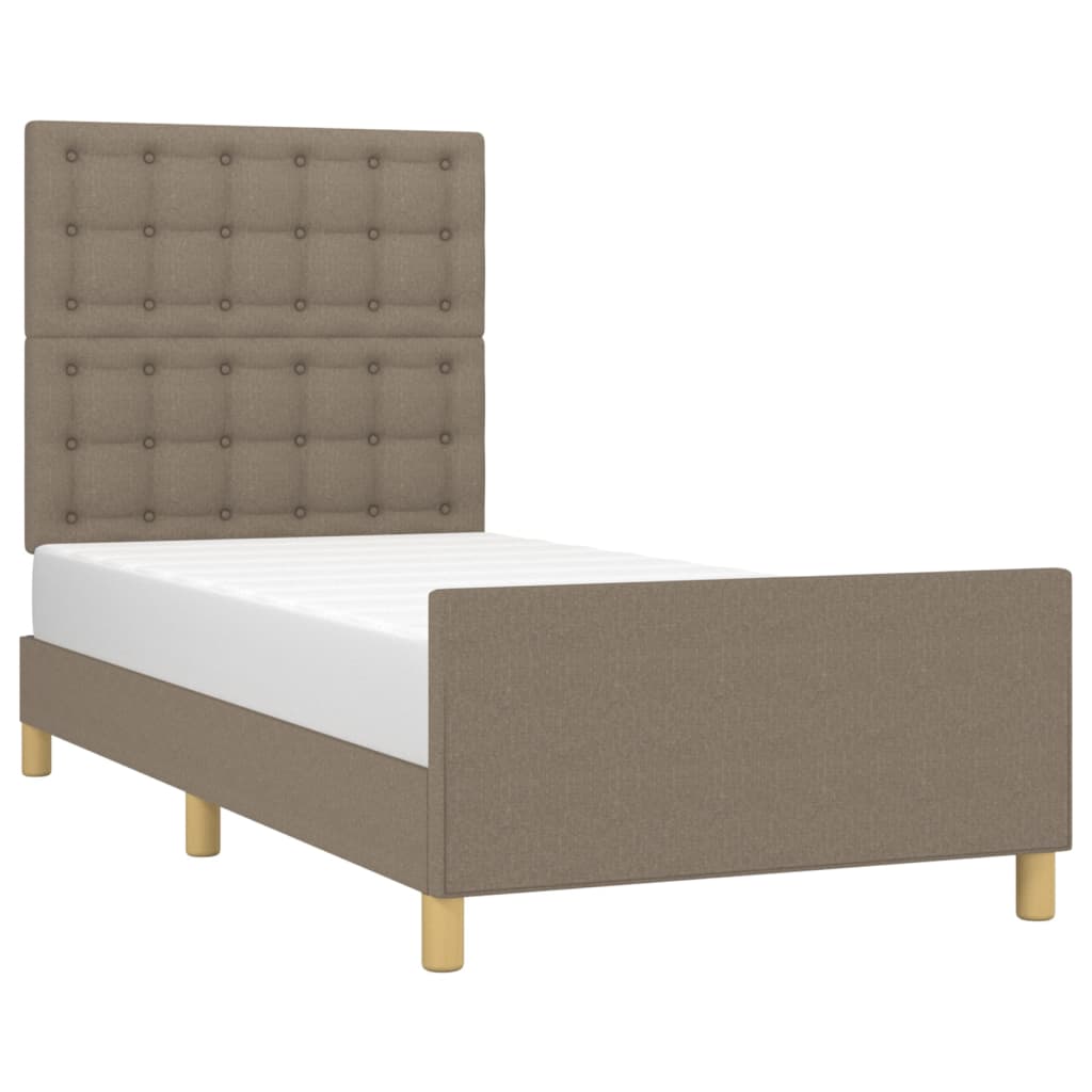 Πλαίσιο Κρεβατιού με Κεφαλάρι Taupe 90x190 εκ. Υφασμάτινο