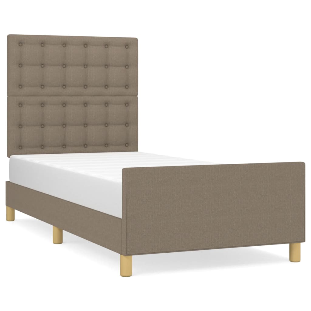 Σκελετός Κρεβατιού Χωρίς Στρώμα Taupe 90x200 εκ. Υφασμάτινο