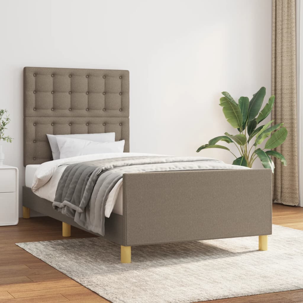 Σκελετός Κρεβατιού Χωρίς Στρώμα Taupe 90x200 εκ. Υφασμάτινο