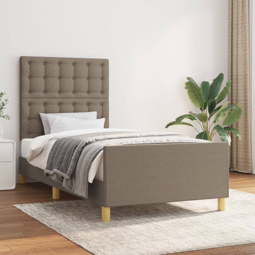 Σκελετός Κρεβατιού Χωρίς Στρώμα Taupe 100 x 200 εκ. Υφασμάτινο - Pakobazaar